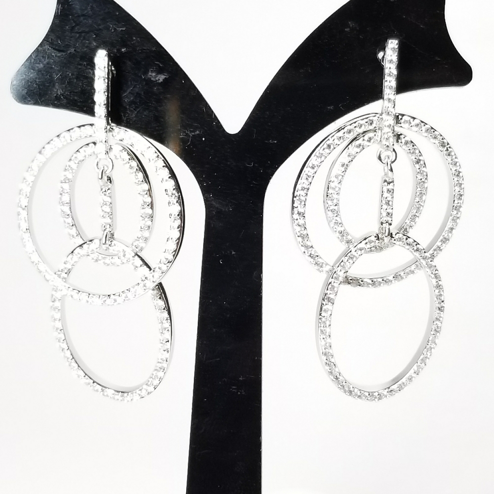 NEW Pave CZ Statement Earrings - Picture 5 of 8